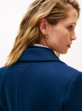 Blue Single Breasted Coat With Cashmere  Women