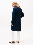 Blue Single Breasted Coat With Cashmere  Women