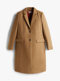 Brown Single Breasted Coat With Cashmere  Women