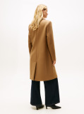 Brown Single Breasted Coat With Cashmere  Women