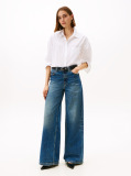 White Relaxed Fit Wide Sleeve Shirt  Women