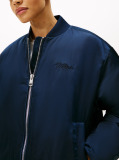 Blue Padded Water Repellent Relaxed Bomber Jacket  Women