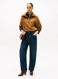 Khaki Interlock Knit Fleece Half-Zip Jumper  Women