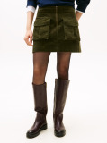 Green Cargo Pocket Corduroy Mini Skirt  Women