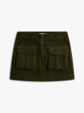 Green Cargo Pocket Corduroy Mini Skirt  Women
