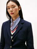 Blue TH Crest Embroidery Slim Fit Blazer  Women