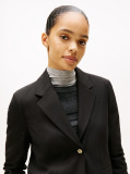 Black Regular Fit Timeless Wool Blend Blazer  Women