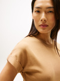 Brown Gold-Tone Button Midi Dress  Women