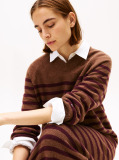 Multi Stripe Midi Jumper Dress With Cashmere  Women