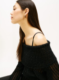 Black Sequin Cowl Neck Slim Jumper  Women