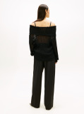 Black Sequin Cowl Neck Slim Jumper  Women