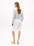 White Linen Blend Tailored Shorts  Women