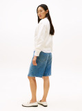 Beige Logo Embroidery Pique Crew Neck Sweatshirt  Women