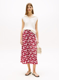 Multi Textured Drawstring Straight Midi Skirt  Women