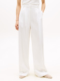 White Relaxed Linen Blend Suit Trousers  Women