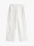 White Relaxed Linen Blend Suit Trousers  Women