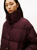Red Crest Embroidery Down Puffer Jacket  Women