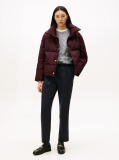 Red Crest Embroidery Down Puffer Jacket  Women