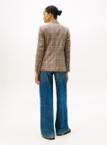 Multi Check Regular Fit Single Breasted Blazer  Women
