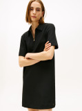 Black Half-Zip Relaxed Shift Dress  Women