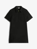Black Half-Zip Relaxed Shift Dress  Women