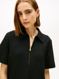 Black Half-Zip Relaxed Shift Dress  Women