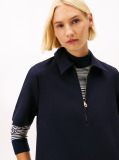 Blue Half-Zip Relaxed Shift Dress  Women
