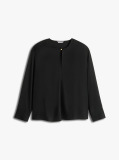 Black Keyhole Cutout Relaxed Fit Blouse  Women
