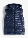 Blue Water Repellent Padded Packable Slim Gilet  Women