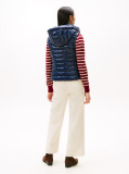 Blue Water Repellent Padded Packable Slim Gilet  Women