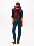 Red Water Repellent Padded Packable Slim Gilet  Women