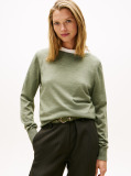 Green Boat Neck Pure Wool Jumper  Women