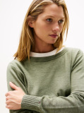 Green Boat Neck Pure Wool Jumper  Women