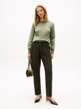 Green Boat Neck Pure Wool Jumper  Women