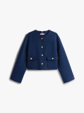Blue Double-Faced Wool Blend Jacket  Women