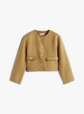 Khaki Double-Faced Wool Blend Jacket  Women