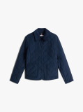 Blue Crest Embroidery Padded Quilted Slim Jacket  Women