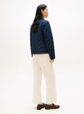 Blue Crest Embroidery Padded Quilted Slim Jacket  Women
