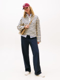 Multi Gold-Tone Button Relaxed Rugby Sweatshirt  Women