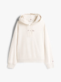 Beige Textured Logo Relaxed Fleece Hoody  Women