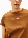 Khaki Textured Logo T-Shirt  Women