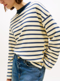 Multi Gold-Tone Button Stripe Sweatshirt  Women