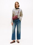 Multi Gold-Tone Button Stripe Sweatshirt  Women