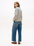 Multi Gold-Tone Button Stripe Sweatshirt  Women
