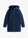 Blue Faux Fur Hood Down Puffer Coat  Women