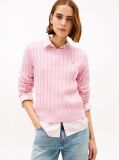 Pink Cable Knit Crew Neck Jumper  Women