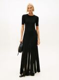 Black Formal Mesh Pleat Slim Maxi Dress  Women