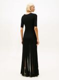 Black Formal Mesh Pleat Slim Maxi Dress  Women