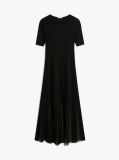 Black Formal Mesh Pleat Slim Maxi Dress  Women