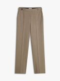Brown Pressed Crease Straight Leg Trousers  Women